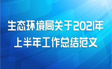 生态环境局关于2021年上半年工作总结范文