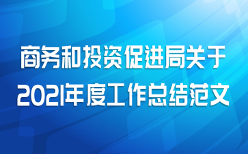 商务和投资促进局关于2021年度工作总结范文