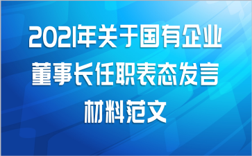 2021年关于国有企业董事长任职表态发言材料范文