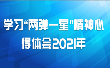学习“两弹一星”精神心得体会2021年