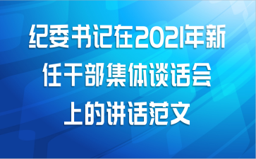 纪委书记在2021年新任干部集体谈话会上的讲话范文
