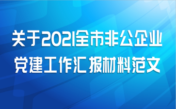 关于2021全市非公企业党建工作汇报材料范文