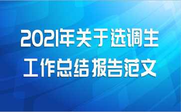 2021年关于选调生工作总结报告范文