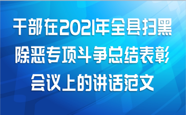 干部在2021年全县扫黑除恶专项斗争总结表彰会议上的讲话范文