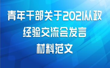 青年干部关于2021从政经验交流会发言材料范文