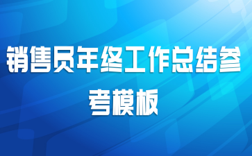 销售员年终工作总结参考模板
