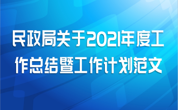 民政局关于2021年度工作总结暨工作计划范文
