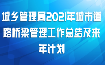 城乡管理局2021年城市道路桥梁管理工作总结及来年计划