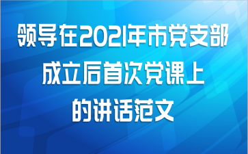 领导在2021年市党支部成立后首次党课上的讲话范文