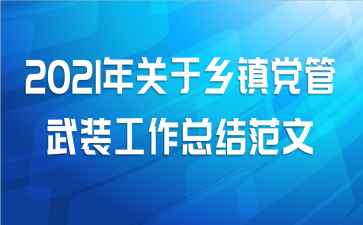 2021年关于乡镇党管武装工作总结范文