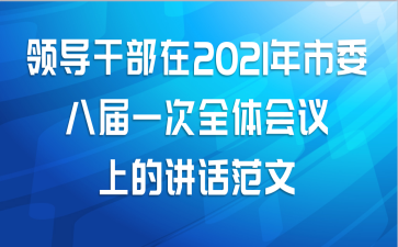 领导干部在2021年市委八届一次全体会议上的讲话范文