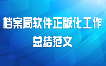 档案局软件正版化工作总结范文
