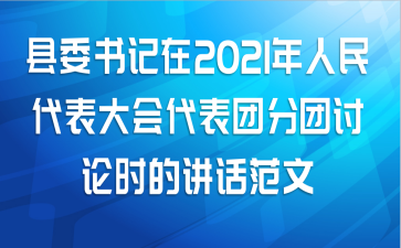 县委书记在2021年人民代表大会代表团分团讨论时的讲话范文