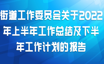 街道工作委员会关于2021年上半年工作总结及下半年工作计划的报告