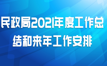民政局2021年度工作总结和来年工作安排