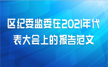 区纪委监委在2021年代表大会上的报告范文