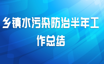 乡镇水污染防治半年工作总结