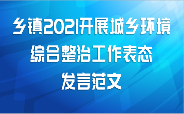 乡镇2021开展城乡环境综合整治工作表态发言范文