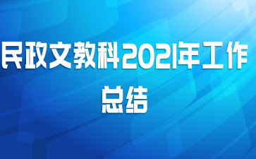 民政文教科2021年工作总结