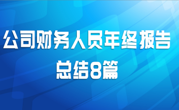 公司财务人员年终报告总结8篇