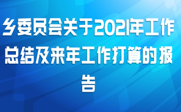 乡委员会关于2021年工作总结及来年工作打算的报告