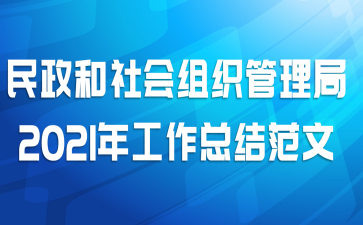 民政和社会组织管理局2021年工作总结范文